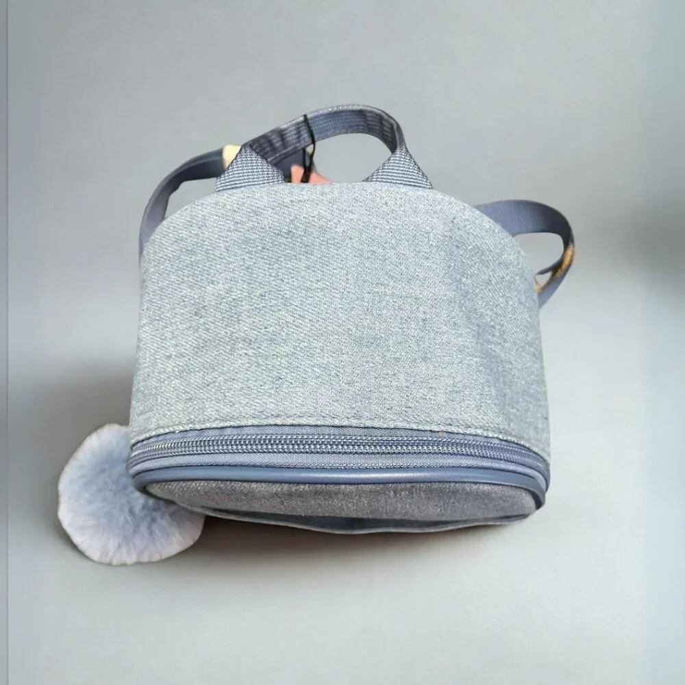 Denim Blue Rhinestone Studded Mini Backpack - Picture 2 of 4